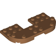 Lego Plate Round Corners Double 4 x 8 with 2 x 2 Cutout and 2 x 8 Raised Studs, Reduces Nubs / Medium Nougat
