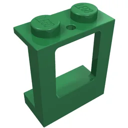 Window 1 x 2 x 2 Plane, Solid Studs / Green