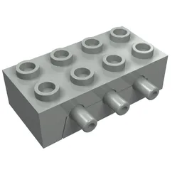 Technic Pneumatic Distribution Block 2 x 4 [Complete Assembly] / Light Gray