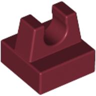 Lego Tile Special 1 x 1 with Clip and Straight Tips / Dark Red