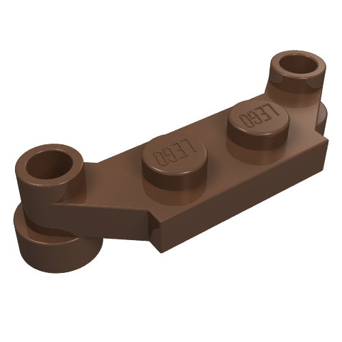 Lego Plate Special 1 x 4 Offset with Bar Holes / Brown