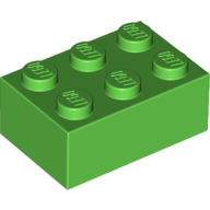 Lego Brick 2 x 3 / Bright Green