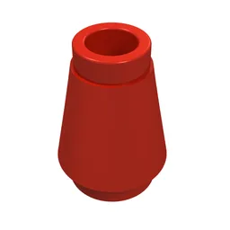 Cone 1 x 1 [Top Groove] / Red