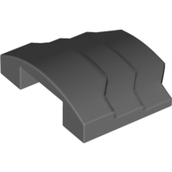 Lego Brick Curved 4 x 3 with 3 Layers, 1 x 3 Cutout on Underside / Dark Bluish Gray