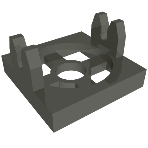 Lego Magnet Holder Tile 2 x 2 - Tall Arms with Deep Notch / Dark Gray