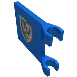 Flag 2 x 2 Square with Black Falcon Original Print (Rounder Bottomed Shield) / Blue