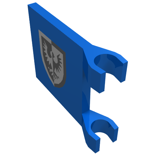 Lego Flag 2 x 2 Square [Thin Clips] with Black Falcon Original Print (rounder bottomed Shield)