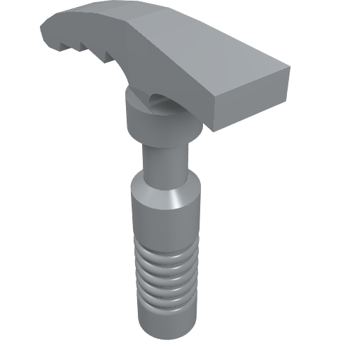 Lego Tool Ice Axe [6-Rib Handle] / Light Bluish Gray
