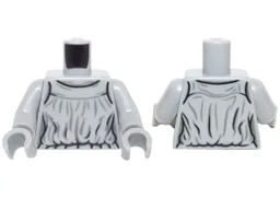 Torso Female Outline Sleeveless Dress Bodice with Gray and Black Fabric Lines Pattern / Light Bluish Gray Arms / Light Bluish Gray Hands