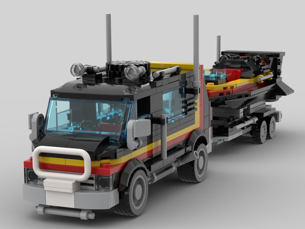 Lego Black Van with Speedboat