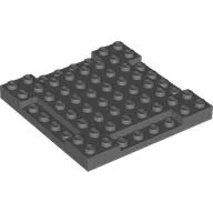 Plate Special 8 x 8 x 2/3 with Four 1 x 4 Recessed Edges / Dark Bluish Gray