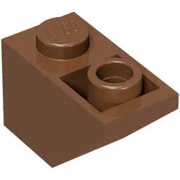 Brick Sloped Inverted 45° 2 x 1 / Reddish Brown