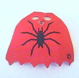 Neckwear Cape, Scalloped 6 Points with Spider Print / Red