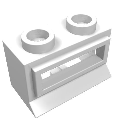 Lego Window 1 x 2 x 1, Extended Lip, Hollow Stud [with Glass] / White