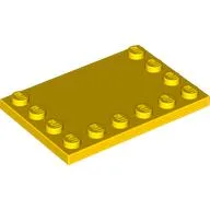 Plate Special 4 x 6, Studs on 3 Edges / Yellow
