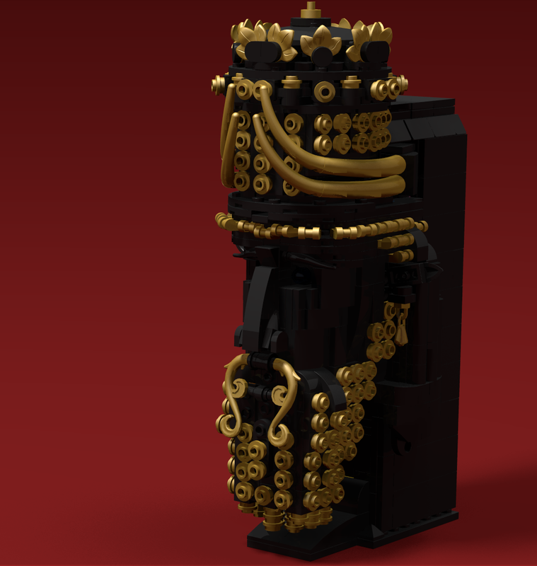Lego Gilded Head of a Lamassu (Assyrian Bull Deity)