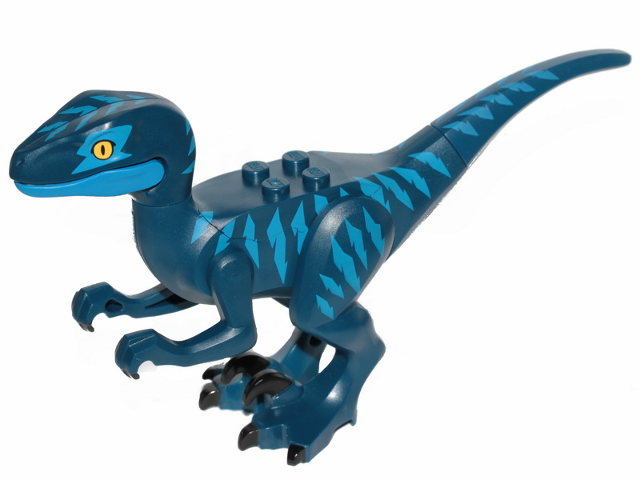 Lego Dinosaur Raptor / Velociraptor with Blue Markings and Blue Eye Patch