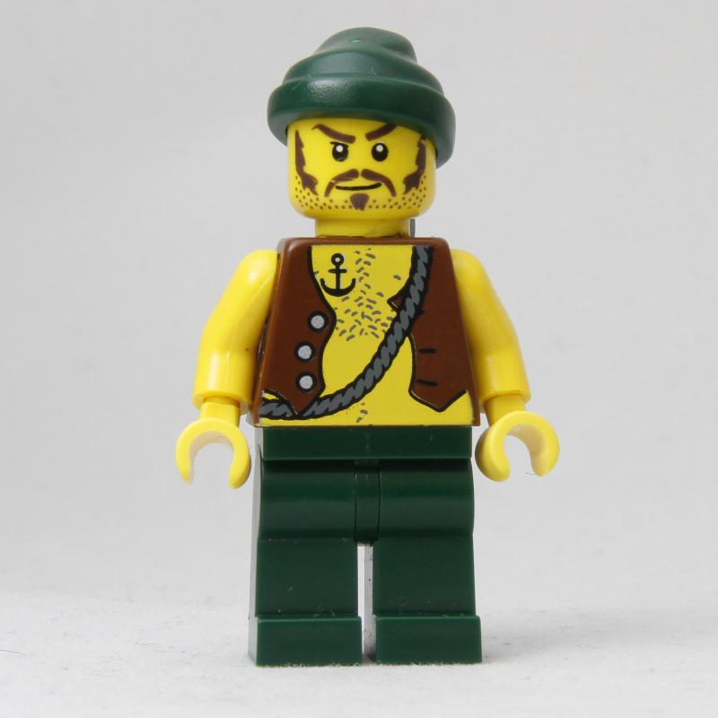 Lego Pirate - Anchor Tattoo, Dark Green Legs, Dark Green Bandana