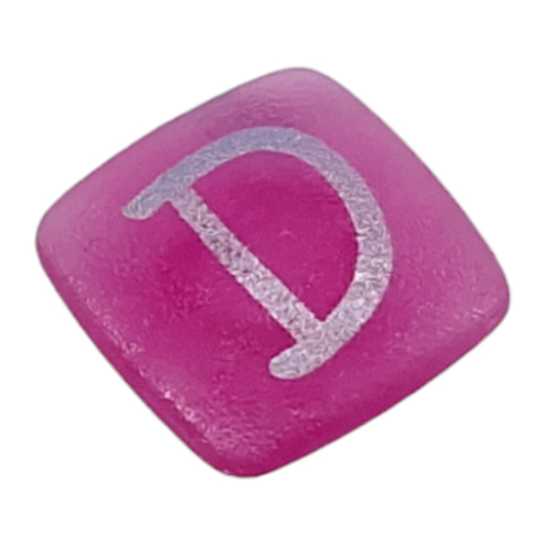 Lego Clikits Icon, Square 2 x 2 Small with Pin and Silver 'D' Print