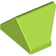 Lego Brick Sloped 45° 2 x 1 Double / Inverted with Bottom Stud Holder / Lime