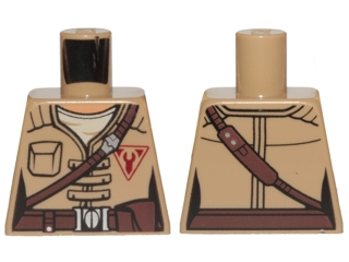 Lego Torso Female Jacket with Brown Diagonal Belt and Red Freemaker Logo Pattern (SW Kordi)