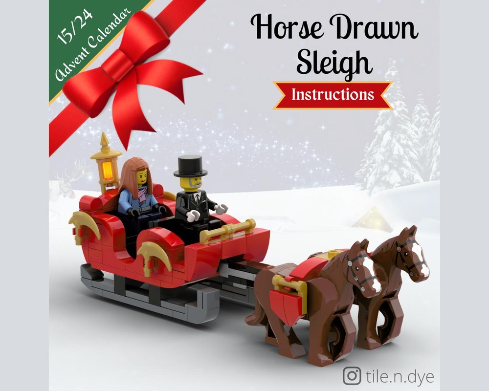 Lego Horse drawn Sleigh - LEGO CHRISTMAS MOC FREE INSTRUCTIONS