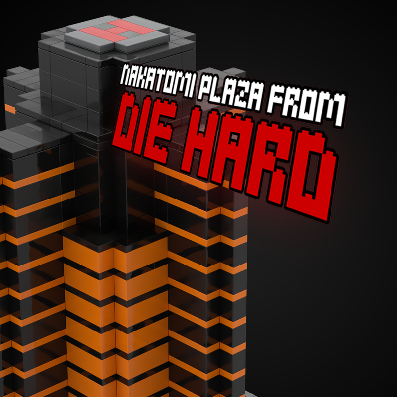 Lego Nakatomi Plaza in black and yellow