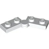Hinge Plate 1 x 4 Swivel Top / Base - Solid Clip [Complete Assembly] / White