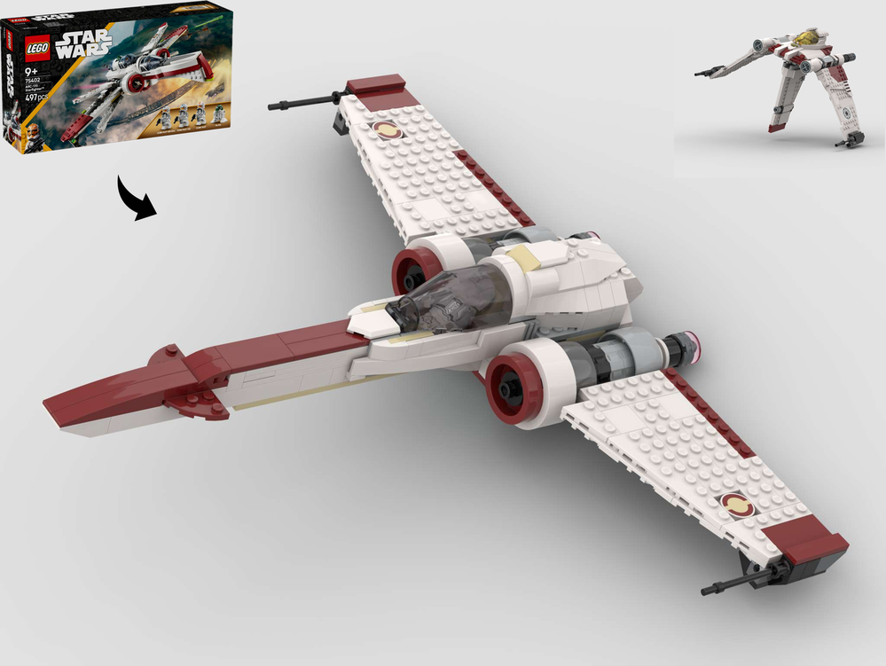 Lego Clone Z-95 Headhunter Starfighter - Alternate Build of 75402 ARC-170