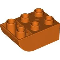 Duplo Brick 2 x 3 with Curved Bottom / Reddish Orange