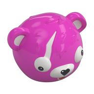 Lego Costume / Mask, Teddy Bear with White Eyes, Nose, Ears, Black Heart print / Dark Pink