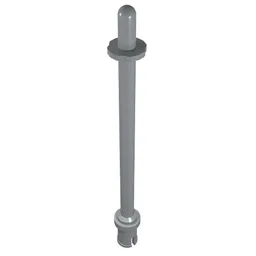 Bar 8L - Two Stop Rings / One Pin, Technic Figure Ski Pole [Rounded End] / Light Bluish Gray