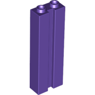 Lego Brick Special 1 x 2 x 5 with Groove / Dark Purple