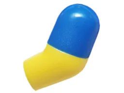 Arm, Left with Molded Blue Short Sleeve  Pattern / Yellow