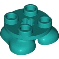 Feet, 2 x 2 x 2/3 with 4 Studs on Top / Dark Turquoise
