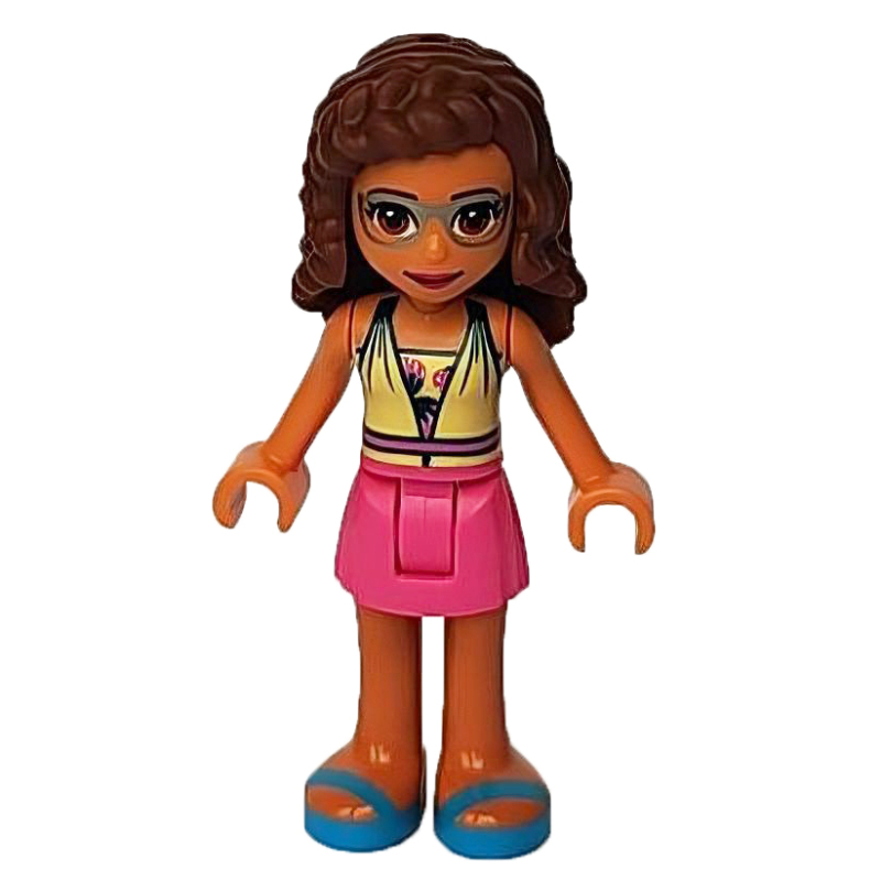 Lego Olivia - Bright Light Yellow Top, Dark Pink Skirt