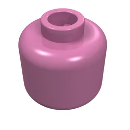 Minifig Head [Plain] [Blocked Open Stud] / Dark Pink