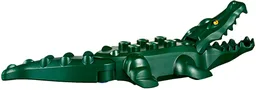Alligator / Crocodile with 20 Teeth with Yellow Eyes with White Glints Pattern with Blue Technic, Pin 1/2