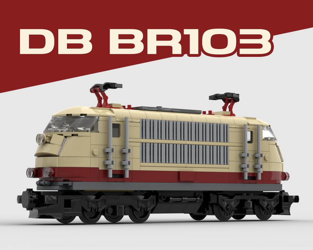 Lego BR103 Electric Locomotive [6 Wide] [Tan/Red]