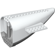Lego Aircraft Fuselage Curved Aft Section with Light Bluish Gray Base / White