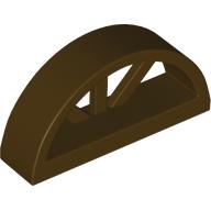 Lego Window 1 x 4 x 1 2/3 with Spoked Rounded Top / Dark Brown