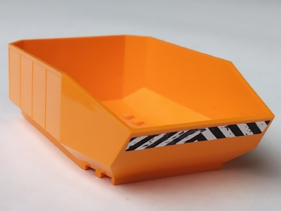 Lego Vehicle, Tipper Bed 12 x 8 x 3 1/3 with Black and White Danger Stripes Pattern (Sticker) - Set 8961