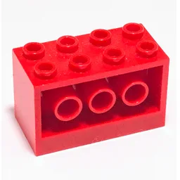 Brick 2 x 4 x 2 with Holes on Sides / Red