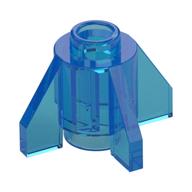 Lego Brick Round 1 x 1 with Fins, Open Stud / Trans-Dark Blue