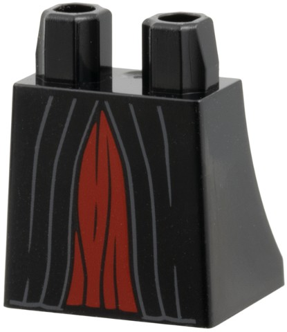 Lego Lower Body, Skirt with Cloak with Dark Bluish Gray Gathers over Red Robe Pattern