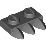 Plate Special 1 x 2 with Three Teeth [Tri-Tooth] / Dark Bluish Gray