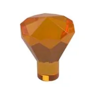 Rock 1 x 1 Jewel / Gem 24 Facet / Trans-Orange