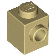 Brick Special 1 x 1 with Stud on 1 Side / Tan