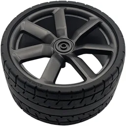 Wheel 75mm D. x 41mm Technic Racing Large, 7 Spokes Model Left Side (Spokes Slanted Left) with Black Tire 87.9 x 44 (7783 / 80279) / Pearl Dark Gray