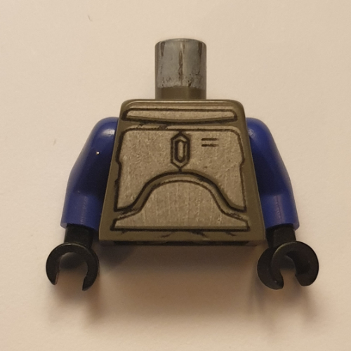 Lego Torso Armor, Silver Plates Print (Jango Fett), Violet Arms, Black Hands / Dark Gray